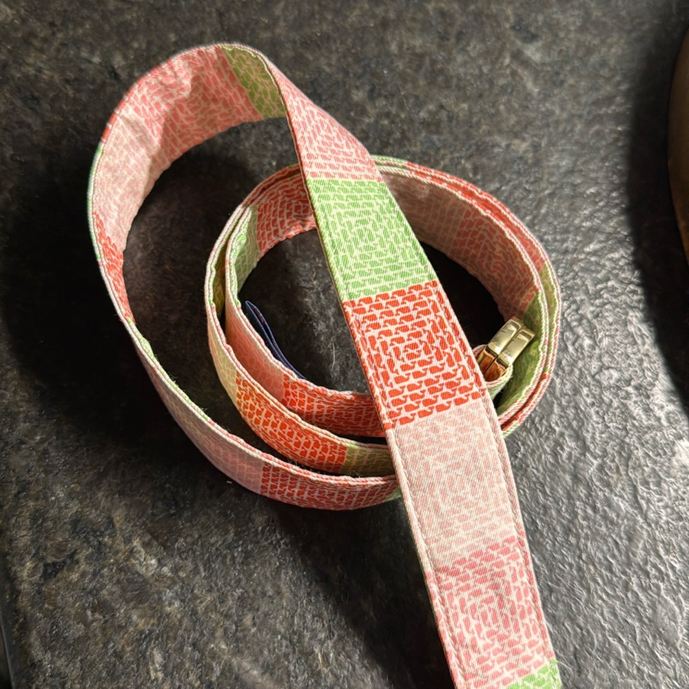 Vineyard Vines Pink Green Orange Patterned Fabric Belt